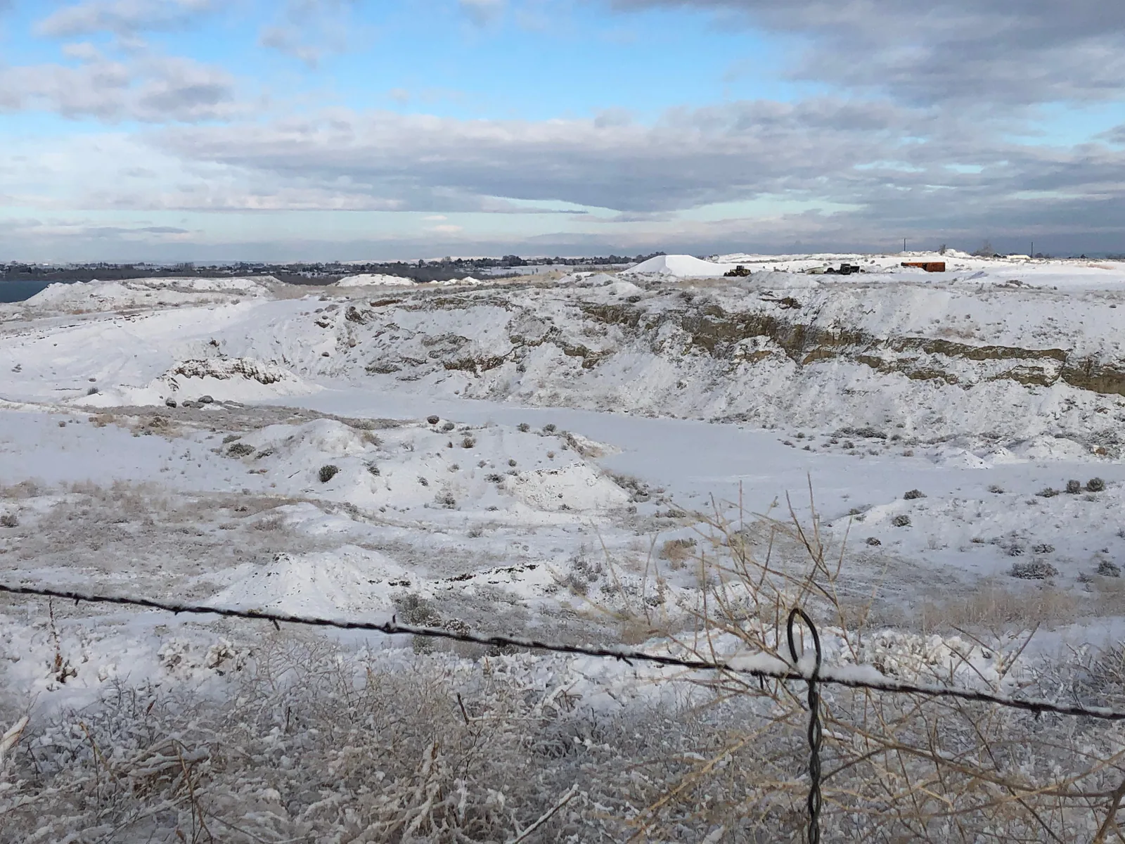 New Year's Photo: Snow at Gravel Pit, Lake Lowell